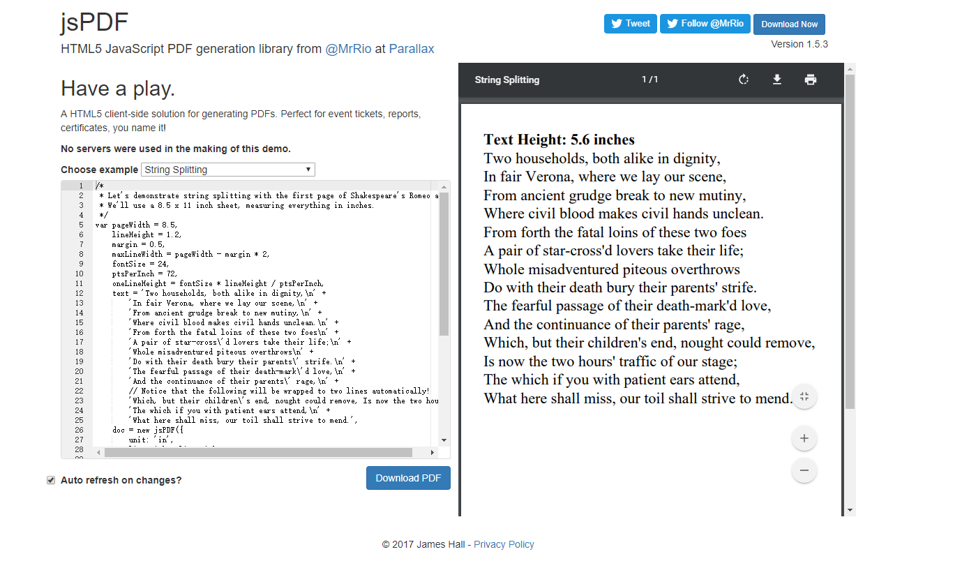 HTML5 的JavaScript 客户端PDF解决方案——jsPDF