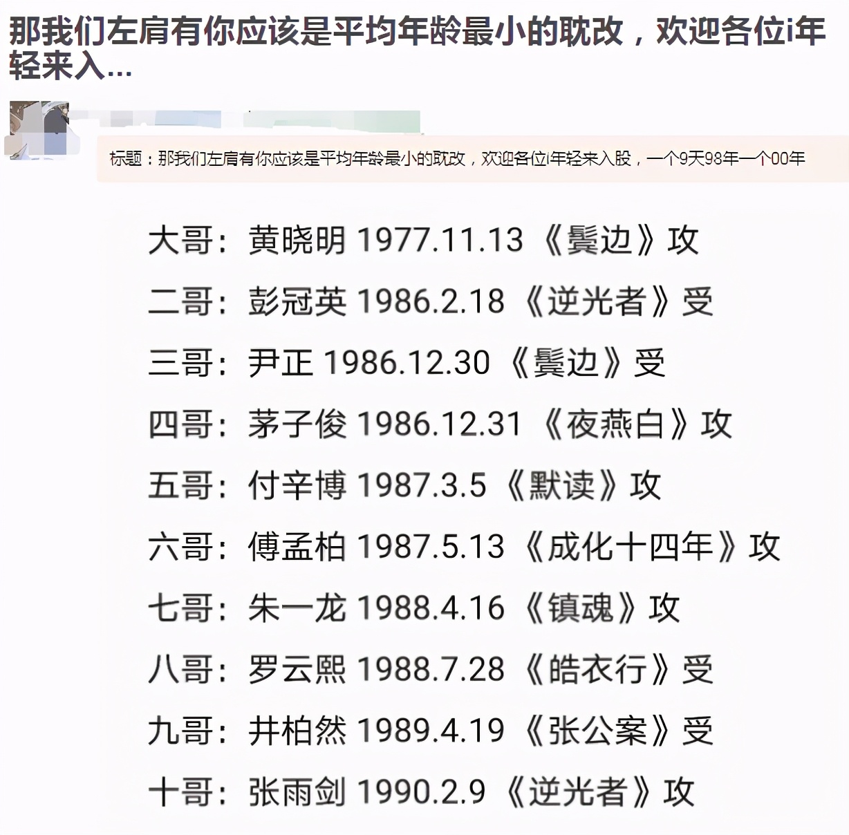 耽改男主年龄对比 个顶个嫩 老幺不是范丞丞 而是他才岁 资讯咖