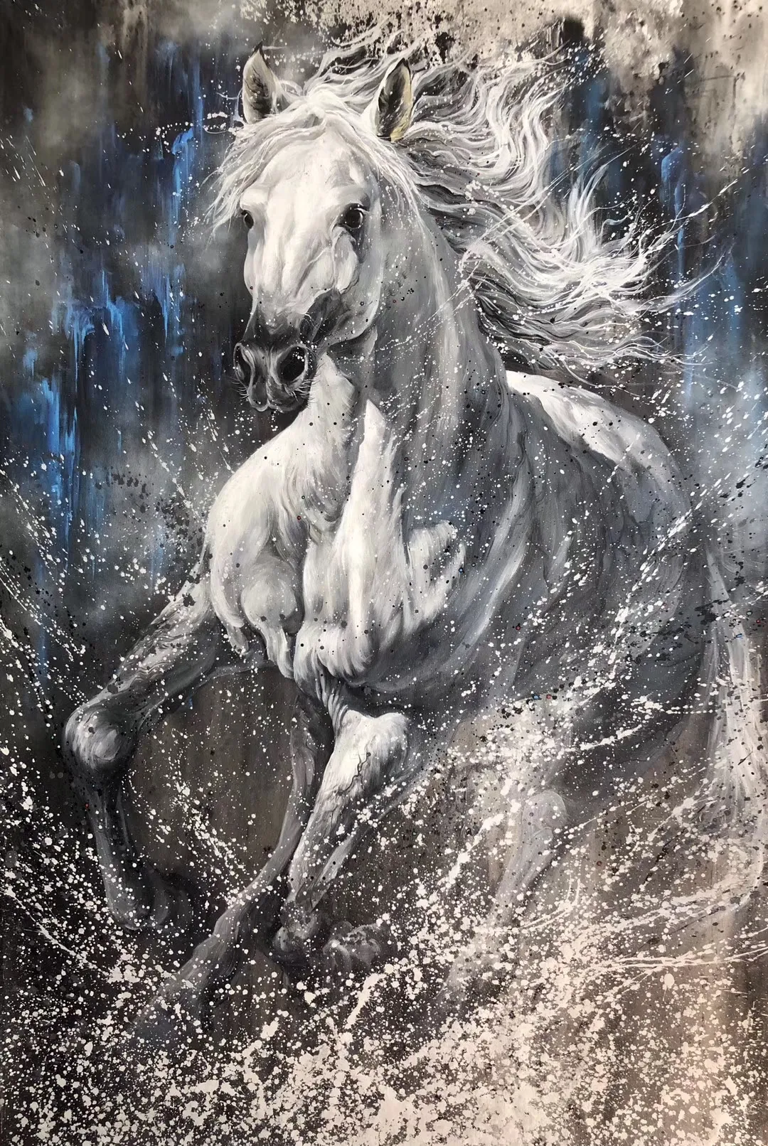 94年小哥用中国风泼墨涂鸦惊艳百万粉丝网友这画风也太酷了吧