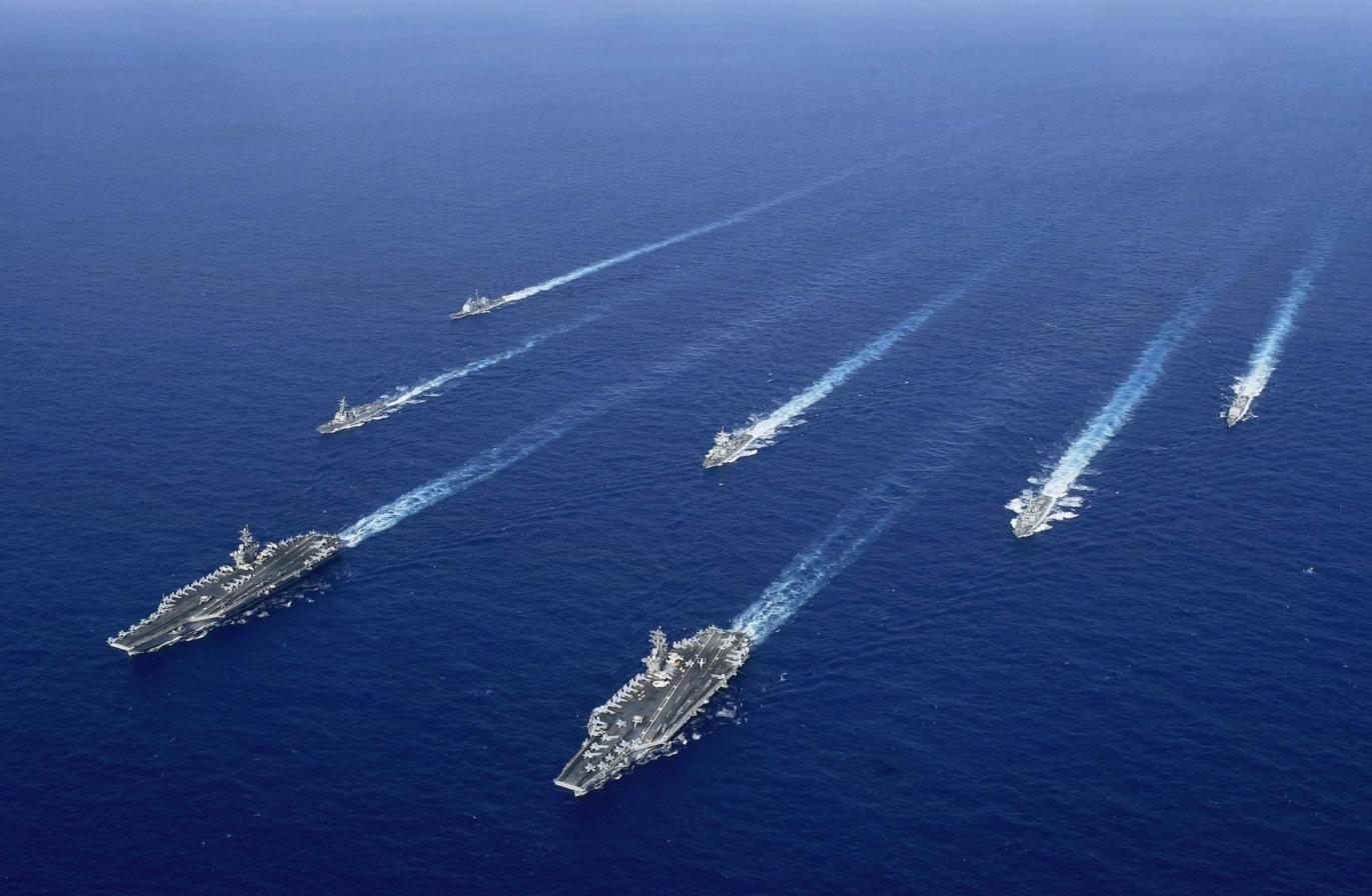 不是说美军不行了吗，怎么又有两国军舰开进南海！看是谁就知道了