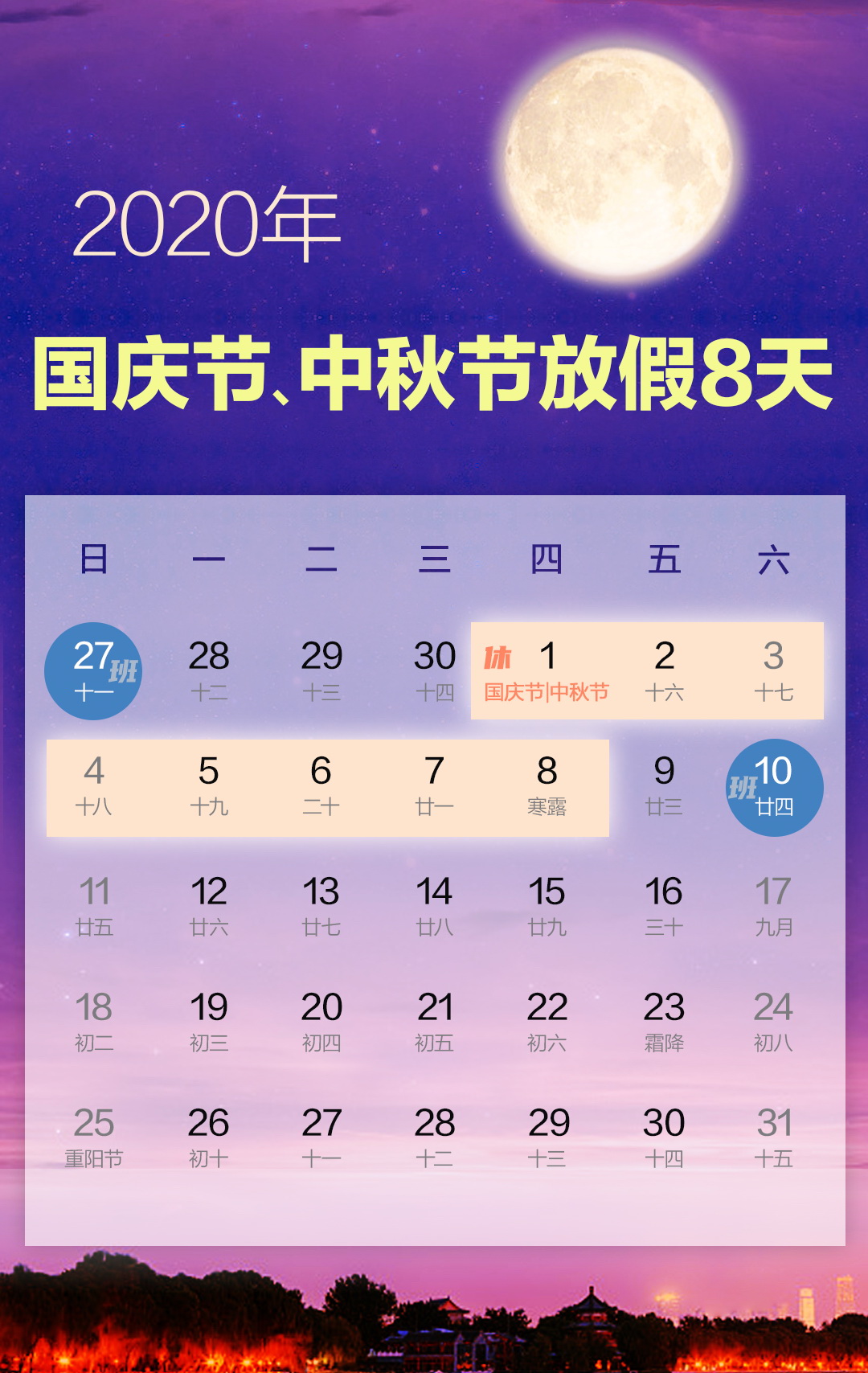 连休|国庆中秋连休8天 你抢到火车票吗？