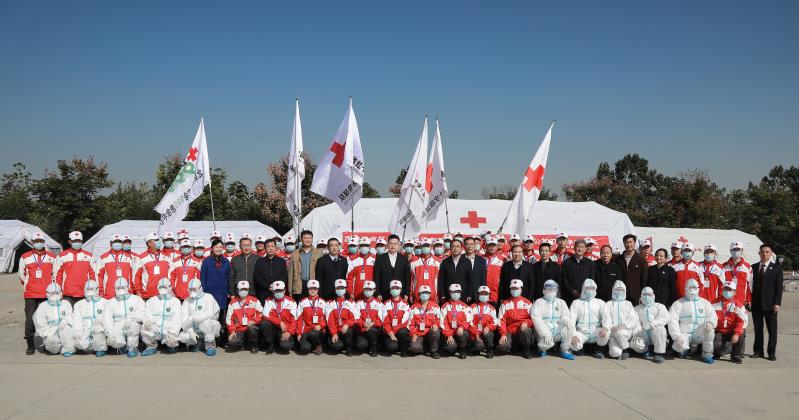 中国红十字会重大公共卫生事件演练在空港新城举办
