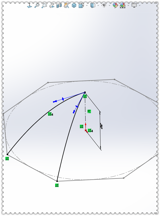 用SolidWorks绘制一把雨伞，用的都是些最基础的工具