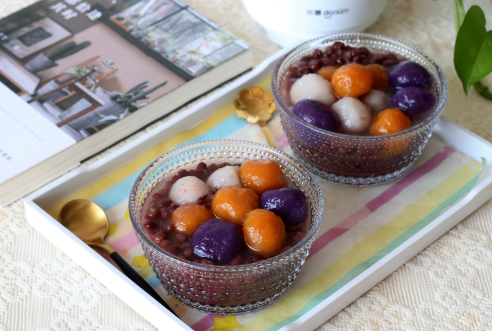 自制红豆三色芋圆，香甜软糯，做法简单，比甜品店的还好吃