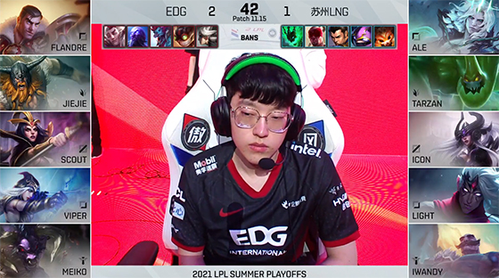 LOL-LPL：Flandre刀妹单杀Ale杰斯，EDG 3-1 淘汰LNG晋级败者组决赛