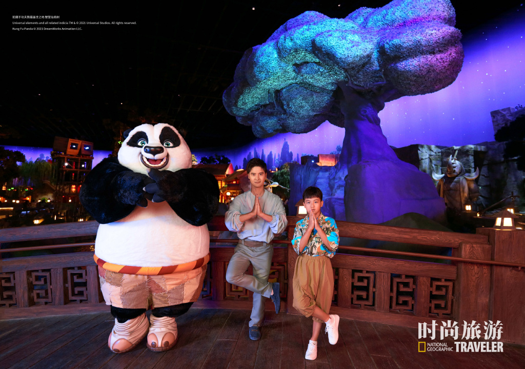 田亮一家四口在环球影城拍大片，气质画风多变，森碟姐弟身高瞩目