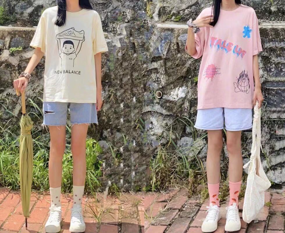 时髦个性的“印花T恤”，夏天这样穿才好看！让你告别路人感