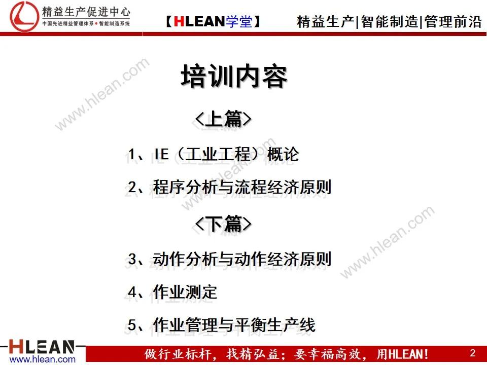 「精益學堂」IE工業工程技法培訓（上）