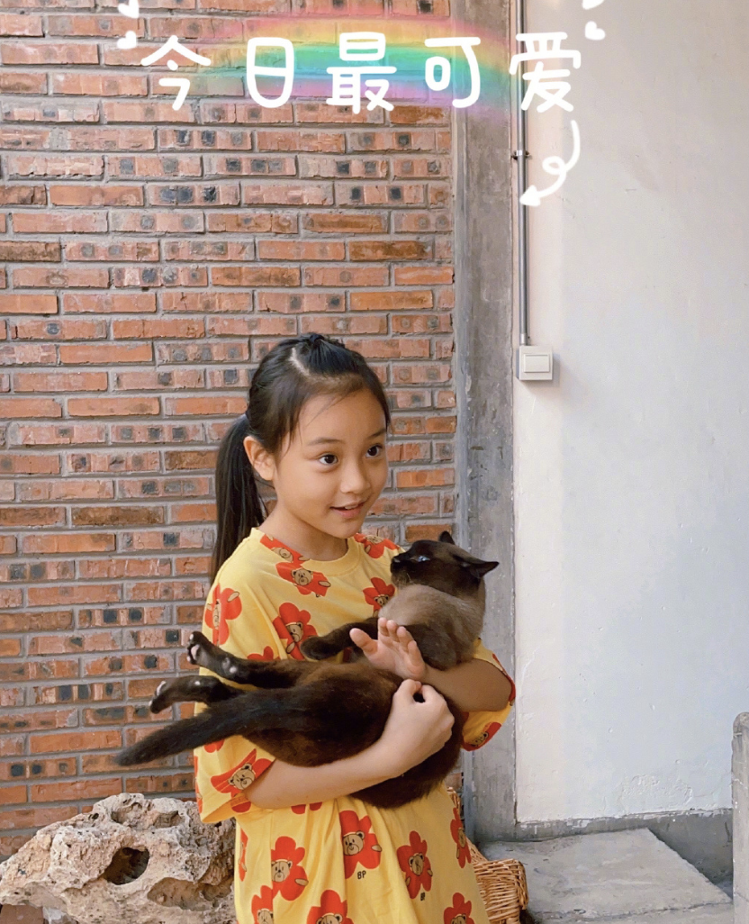 李小璐晒与甜馨日常，做蛋糕玩滑板很充实，穿国货彰显爱国情怀