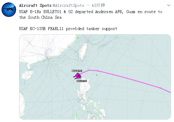 美轰炸机又闯入我周边海域，还空射了一枚“弹
