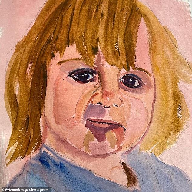 小布什修身养性改行当画家，给一岁小外孙画像，女儿詹娜赞不绝口
