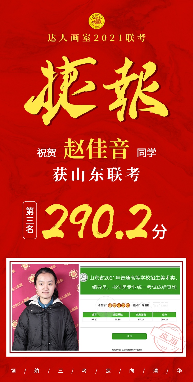 2021年山东省美术联考成绩出来了，谁会是下一个联考状元？