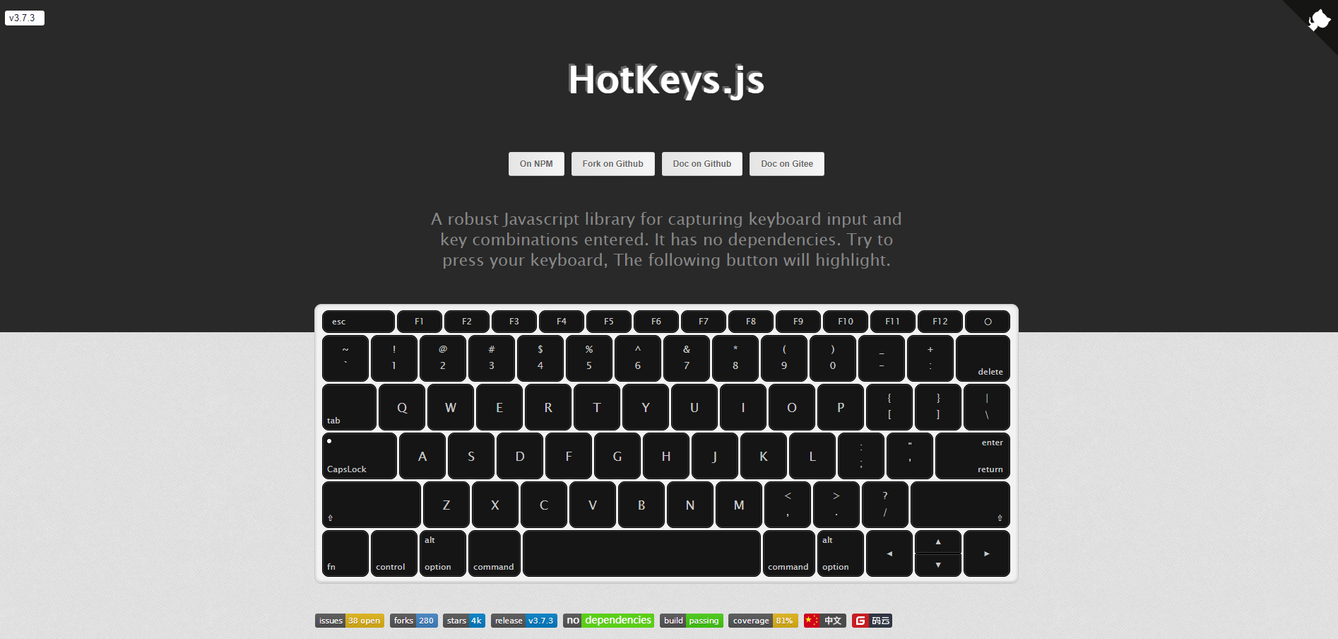 Web交互开发精品库推荐，让键盘交互变得更加简单——HotKeys.js