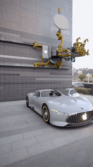 如何优雅地给苹果汽车充电？网友们的这波设计把我秀晕了