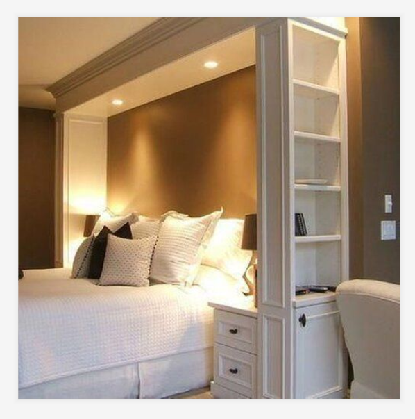 床头两侧利用好，最小的空间腾出衣帽间，比花费2间房打造效果好