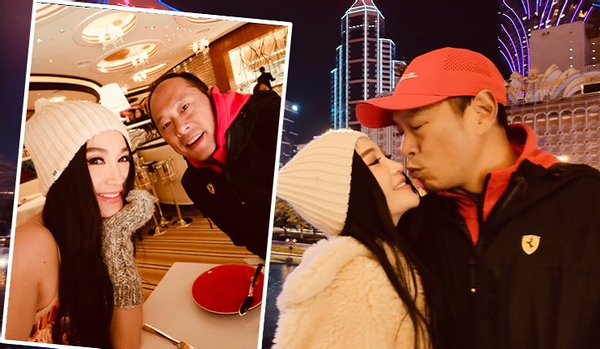 54歲溫碧霞曬全家福，一家三口像三代人，12歲養子像富豪老爸