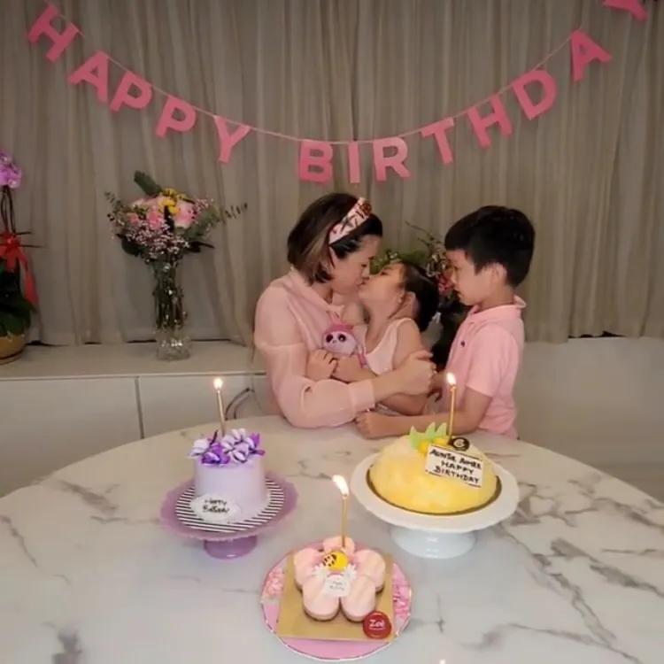 陳茵媺40歲生日曬特別“全家福”，老公陳豪隔空為老婆慶生
