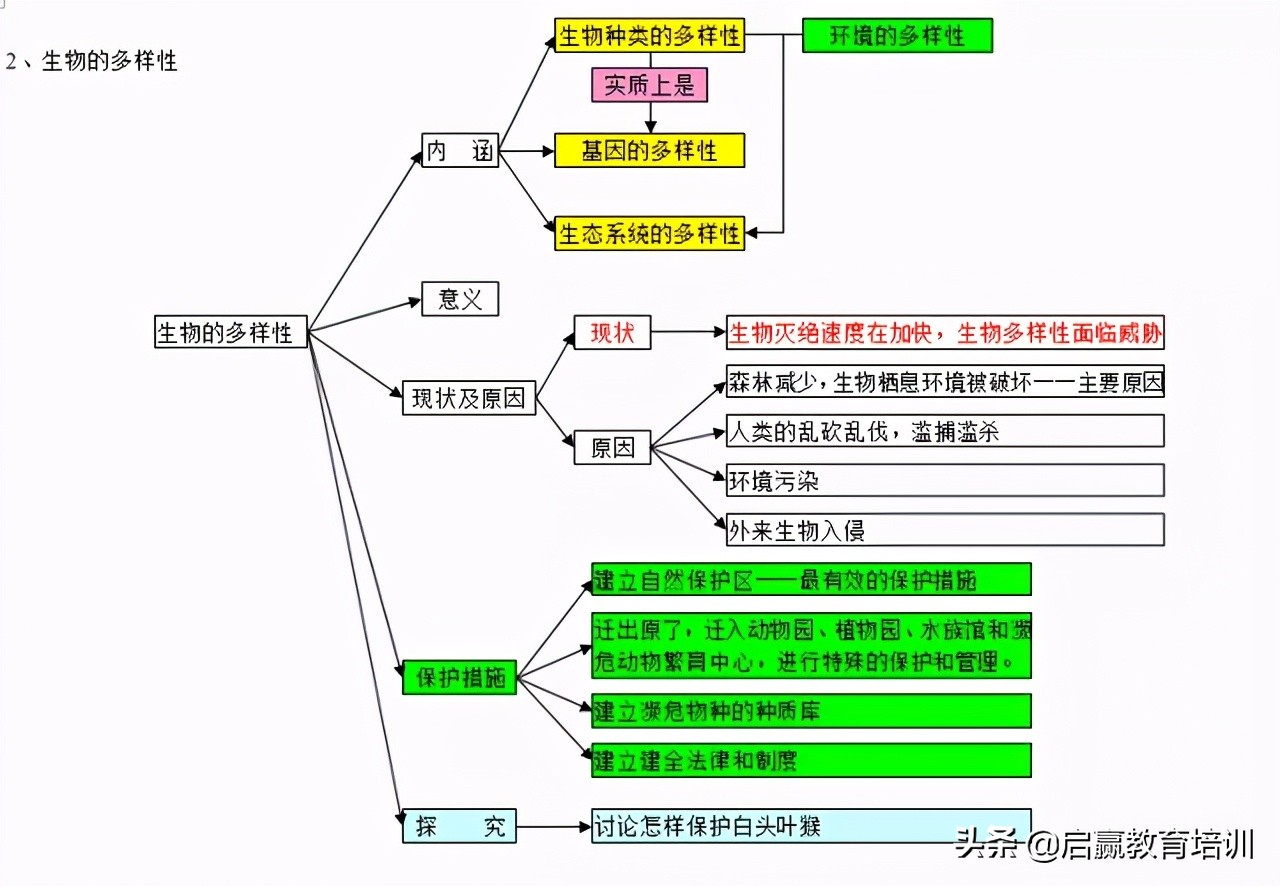 知識點八:生物的多樣性知識點七:生物的生殖,發育和遺傳知識點六:動物