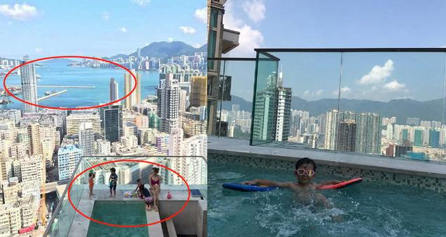 参观陈浩民香港的豪宅，在楼顶打造露台游泳池，能俯瞰维多利亚港