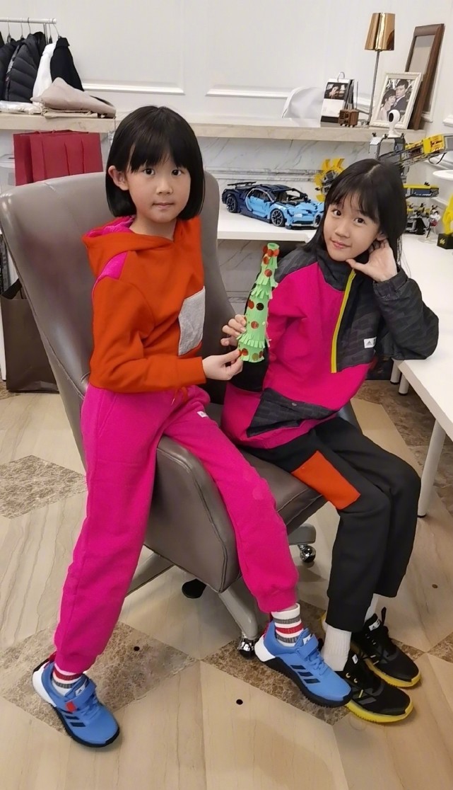 陆毅晒女儿近照，两个女儿越长越像，漂亮可爱却一个比一个瘦