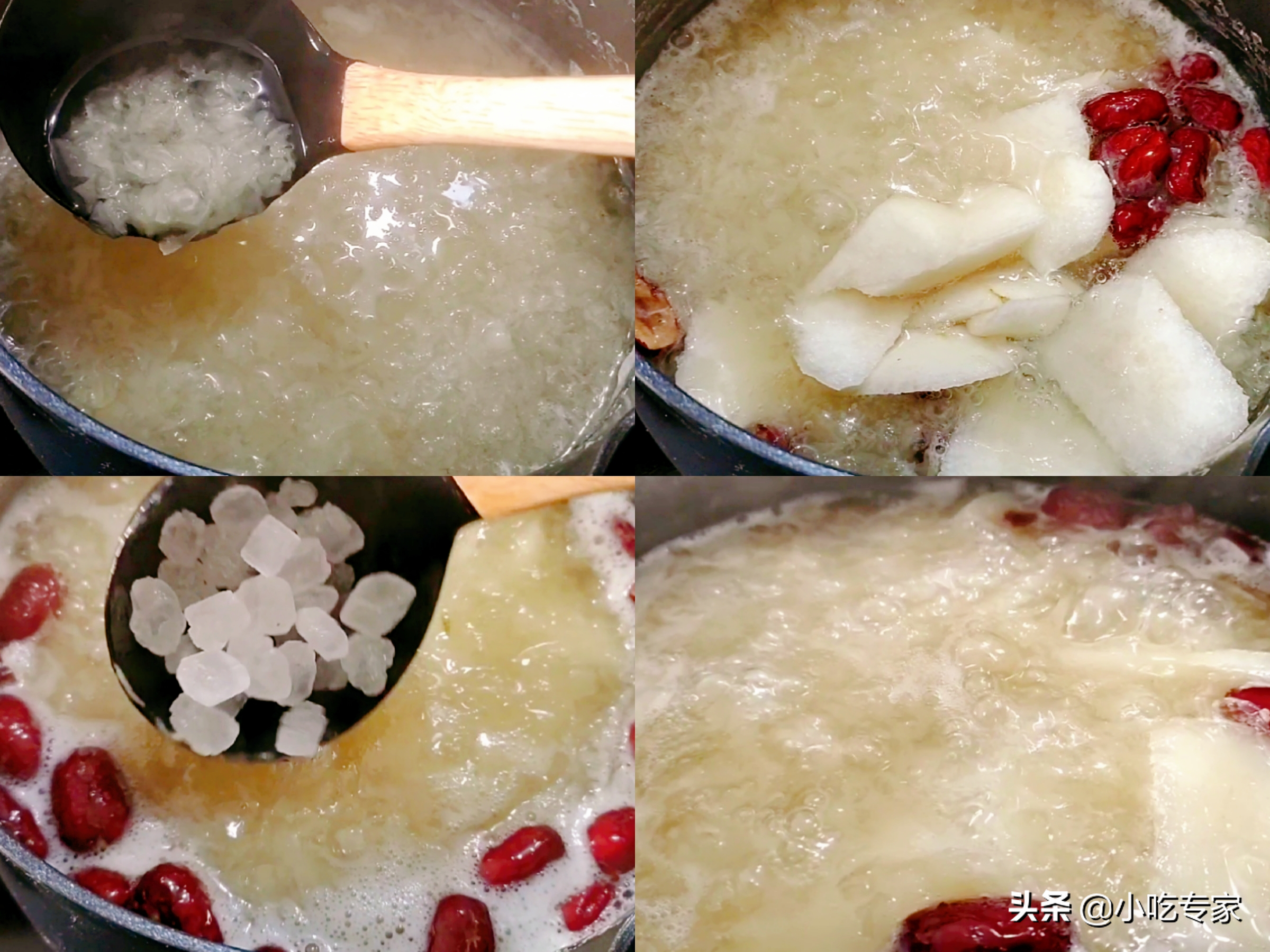 Stew a pot of white fungus, red dates and pear soup suitable for drinking after the cold dew, just pay attention to three points, sticky and smooth