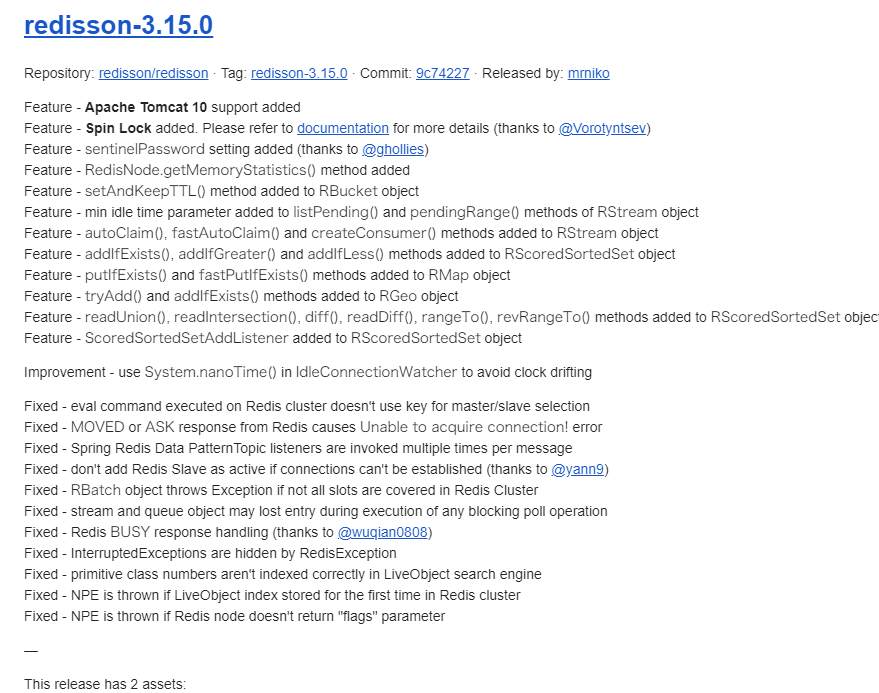 Redisson 3.15.0 新特性spinLock和其它