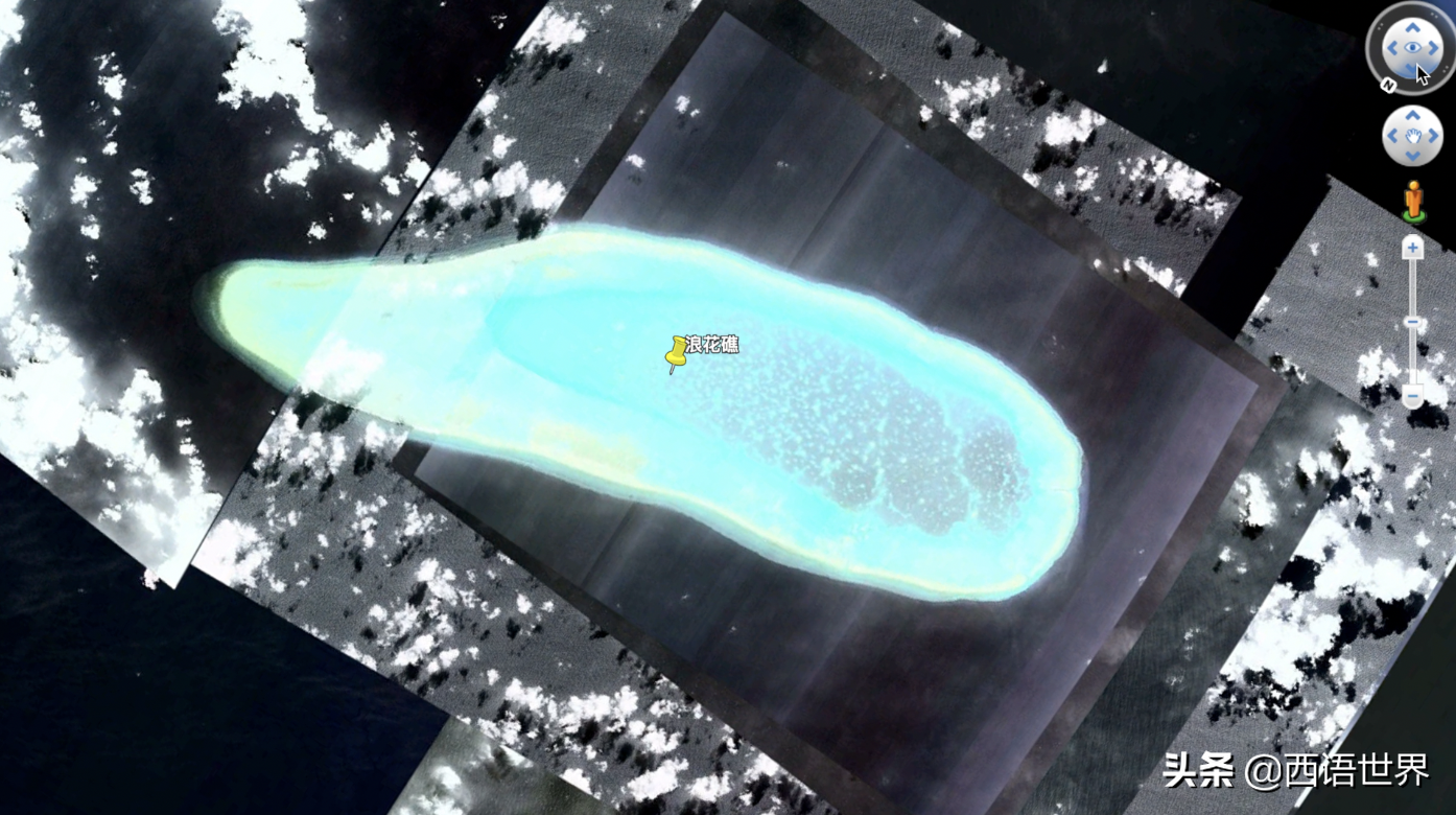 南海中心浪花礁，位于中沙和西沙群岛之间，位