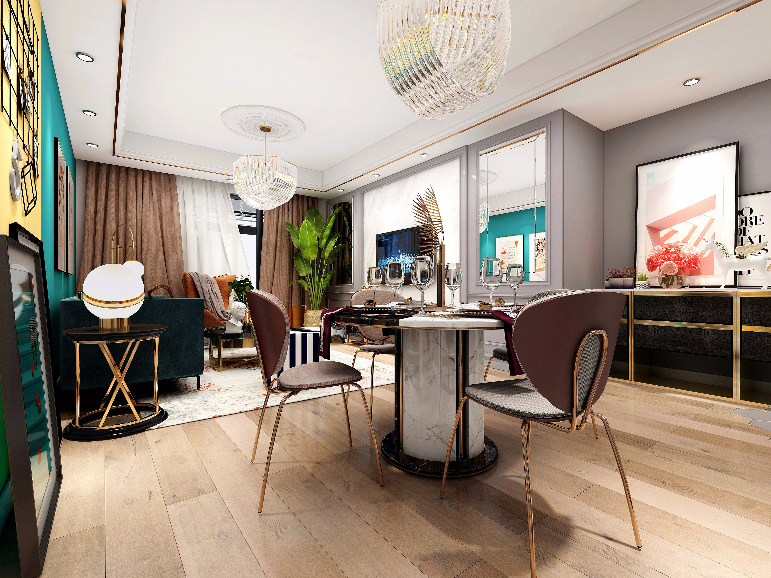 大连中华城92平米后现代装修风格案例分享讲解