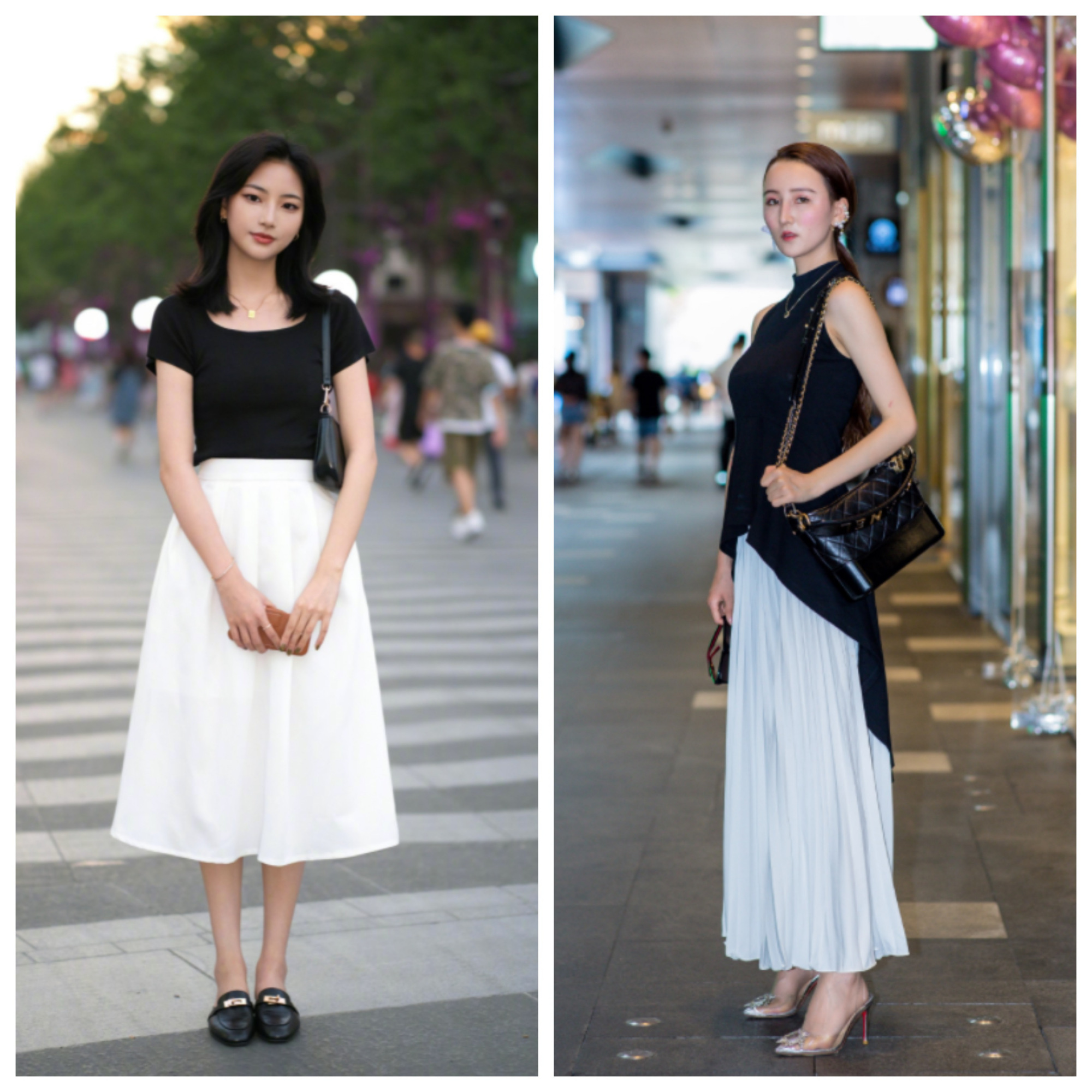 杭州女生有多会穿？看素人街拍就知道，这19套“半裙”穿搭太美了