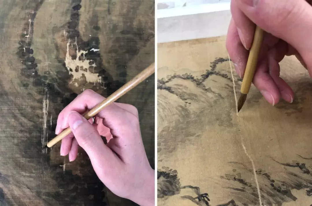 中国古书画破损如何补救？全色、接笔了解一下