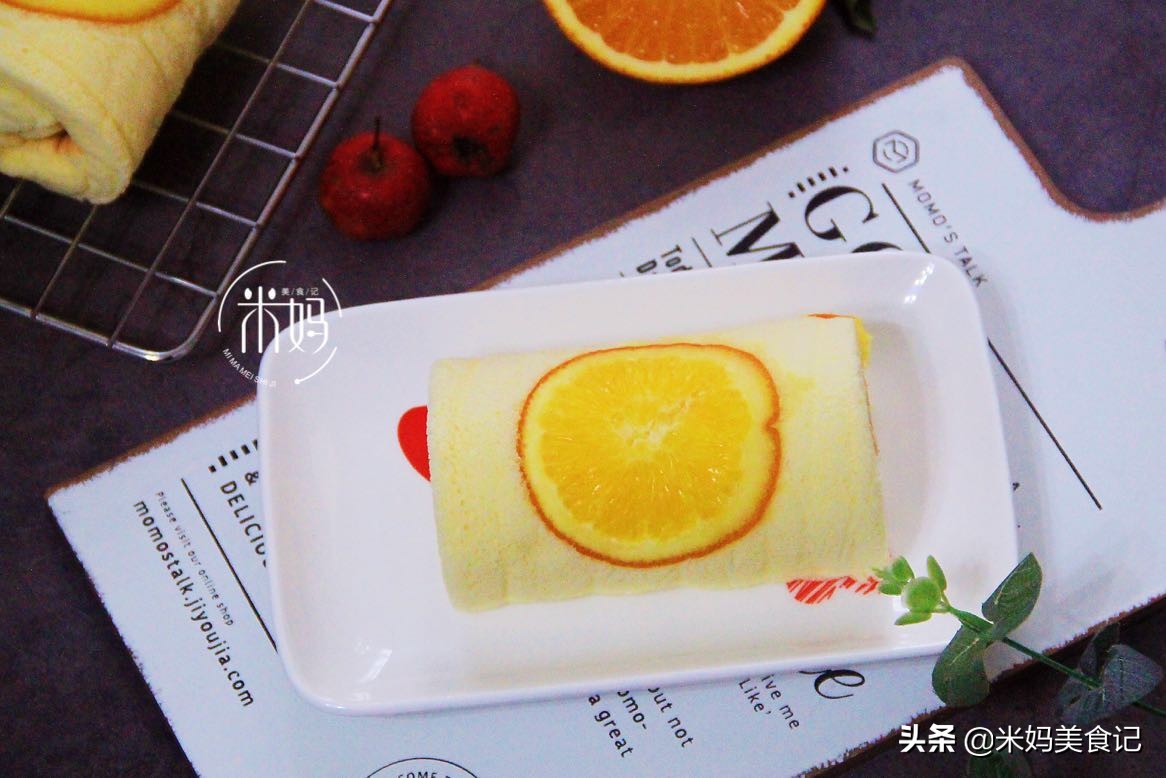 图片[2]-香橙蛋糕卷做法步骤图 比豆浆油条有营养比做馒头简单-起舞食谱网