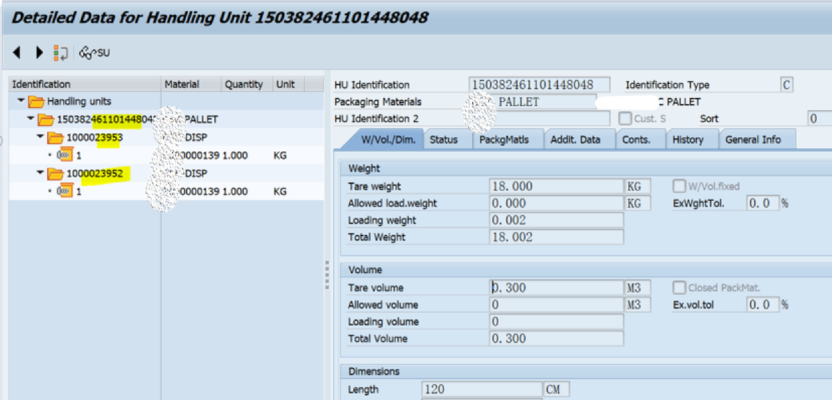 SAP HUM 使用HU02将几个HU打包到一个外层新的HU号码里