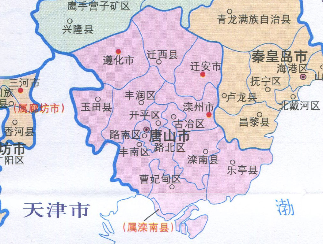 唐山市区划分地图图片