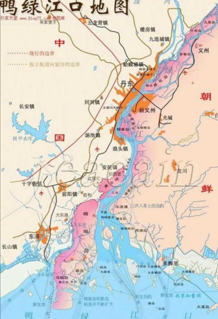中国和朝鲜两国的界河是鸭绿江本是中国的内河现在是中朝两国的界河