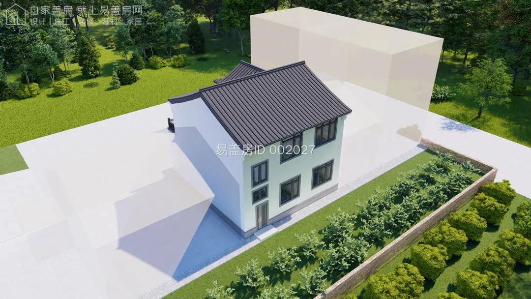 两边都是邻居怎么建房?这套新中式别墅设计师处理的不错