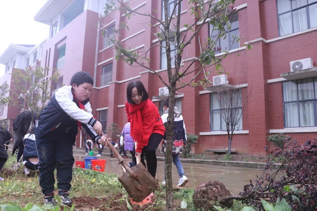 我和小树共成长——湖北武穴武师附小江林校区举行春季开学典礼