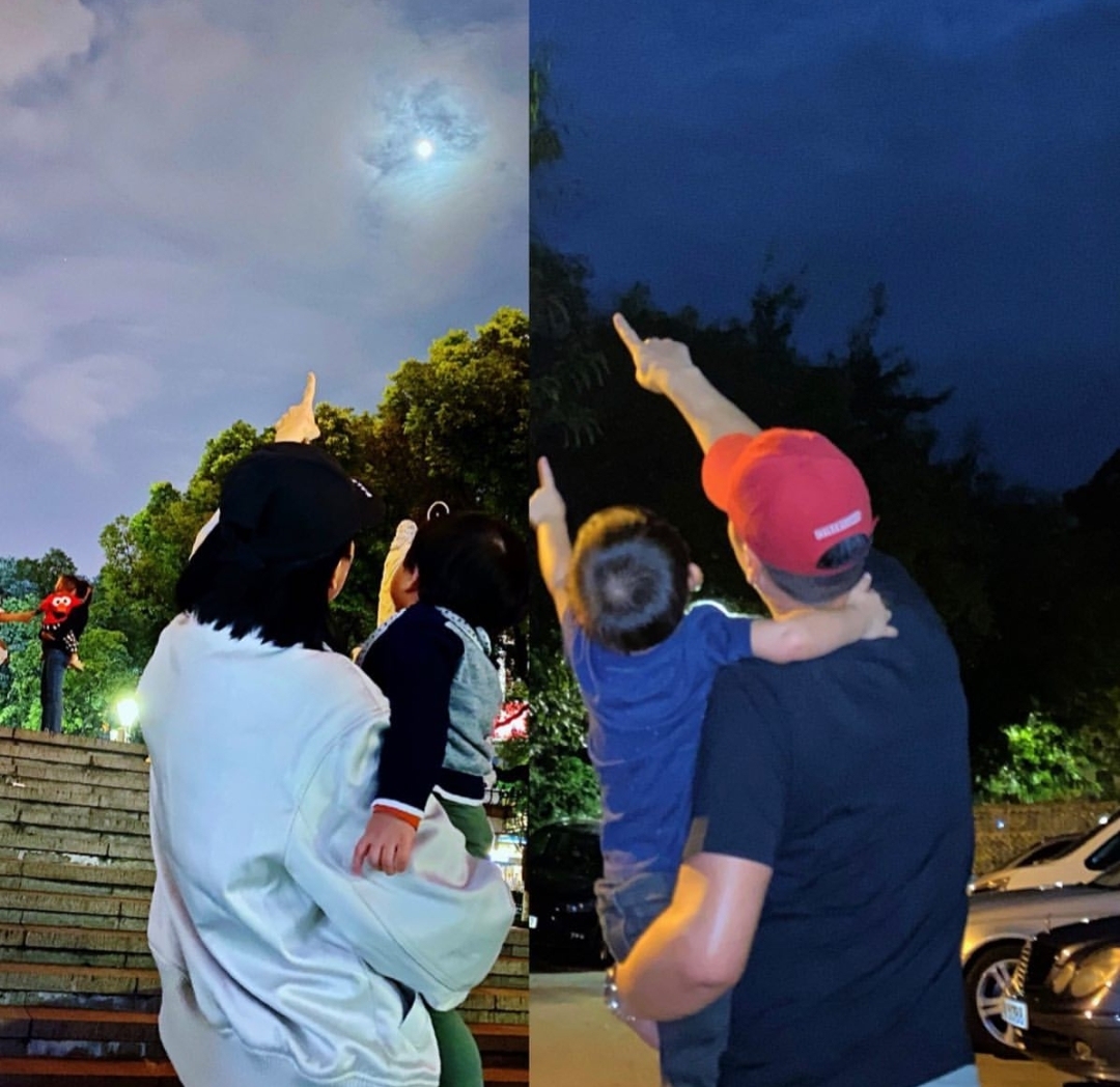 胡杏兒老公曬全家福，分開4個多月後團聚，一家人穿親子裝超溫馨