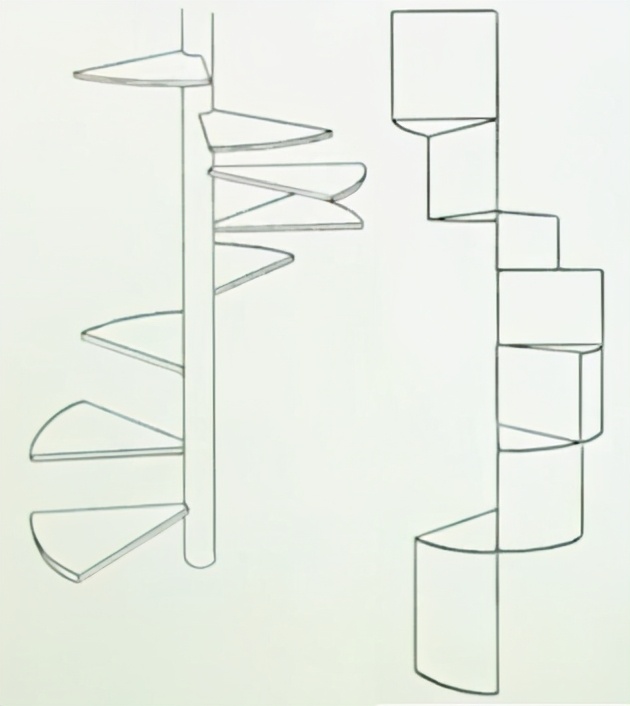如何用透视画法绘制螺旋楼梯教你用一点透视画螺旋楼梯