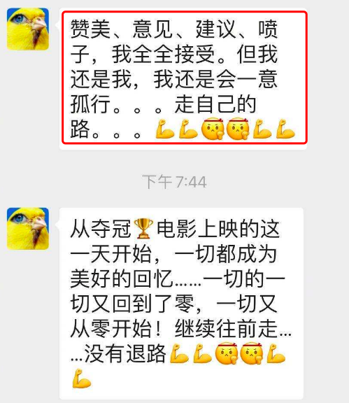 巩俐经纪人晒聊天记录，赞美喷子全接受，霸气表示还是会一意孤行