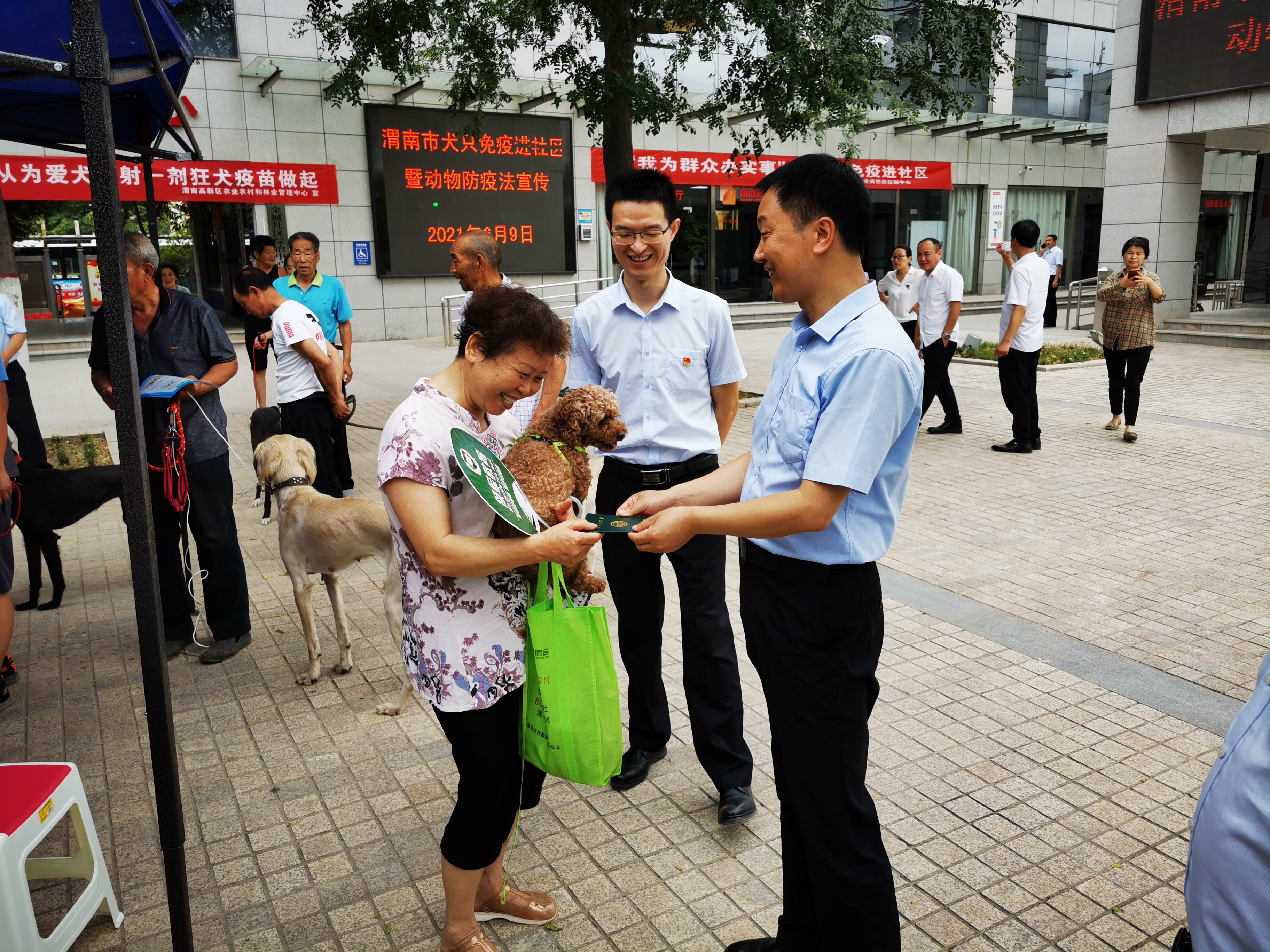 渭南市犬只免疫进社区暨动物防疫法宣传活动在高新区举行