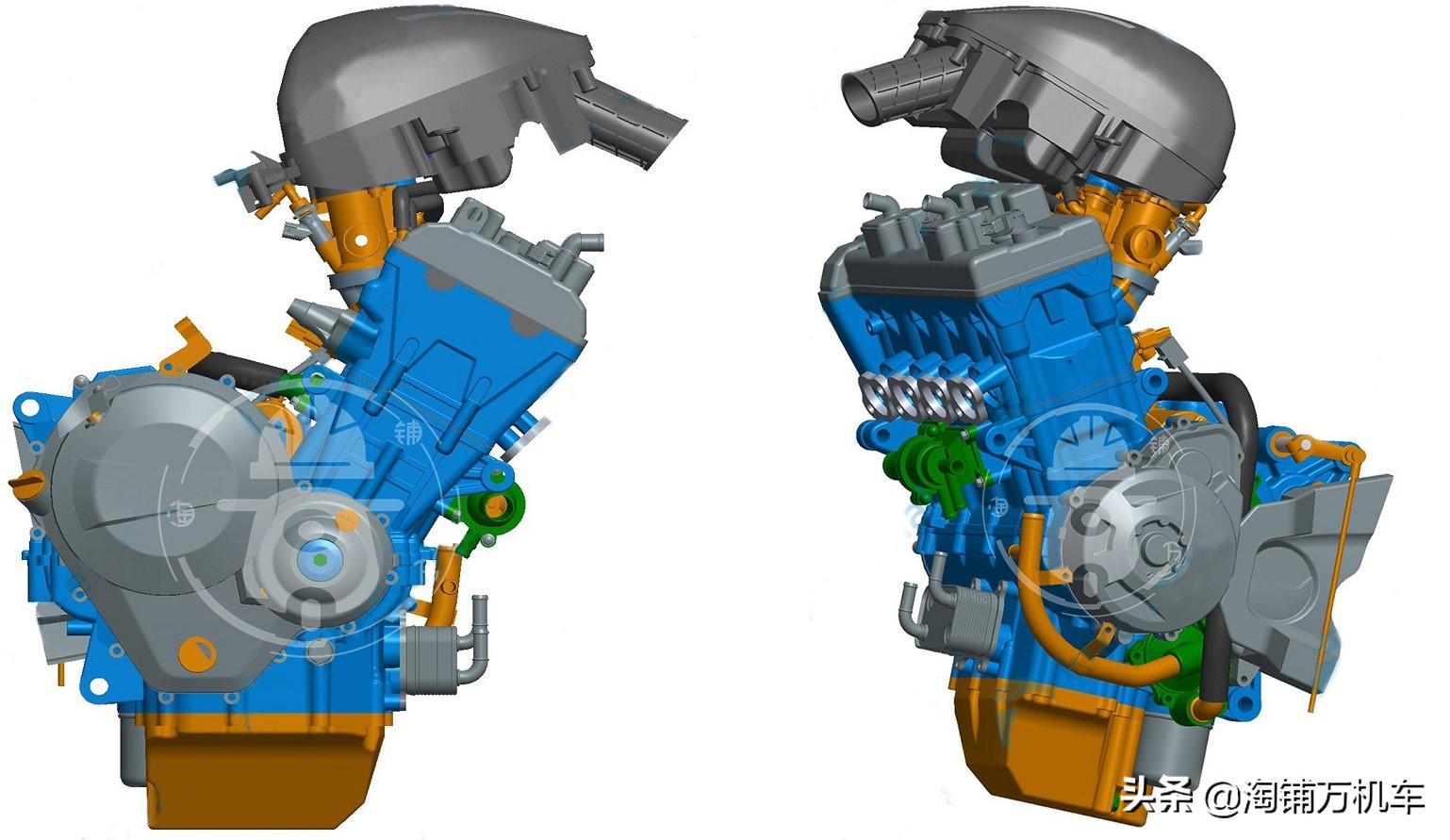 又一国产四缸摩托发动机亮相 800cc直列四缸 有点像本田