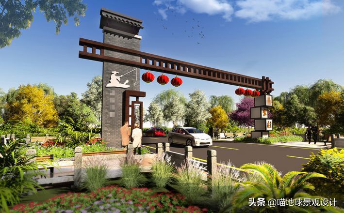 美丽乡村入口大门标牌设计