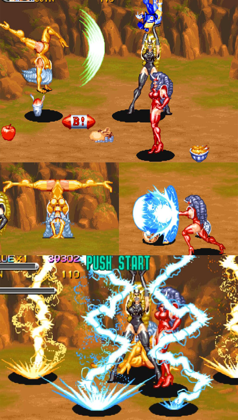 街機(jī)游戲讓人畏懼的魔鬼筋肉女，主角的小身板太單薄了