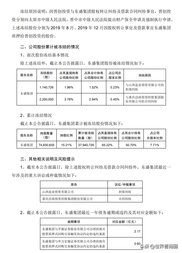 实控权可能变更，广誉远控股股东所持公司3460万股被司法冻结