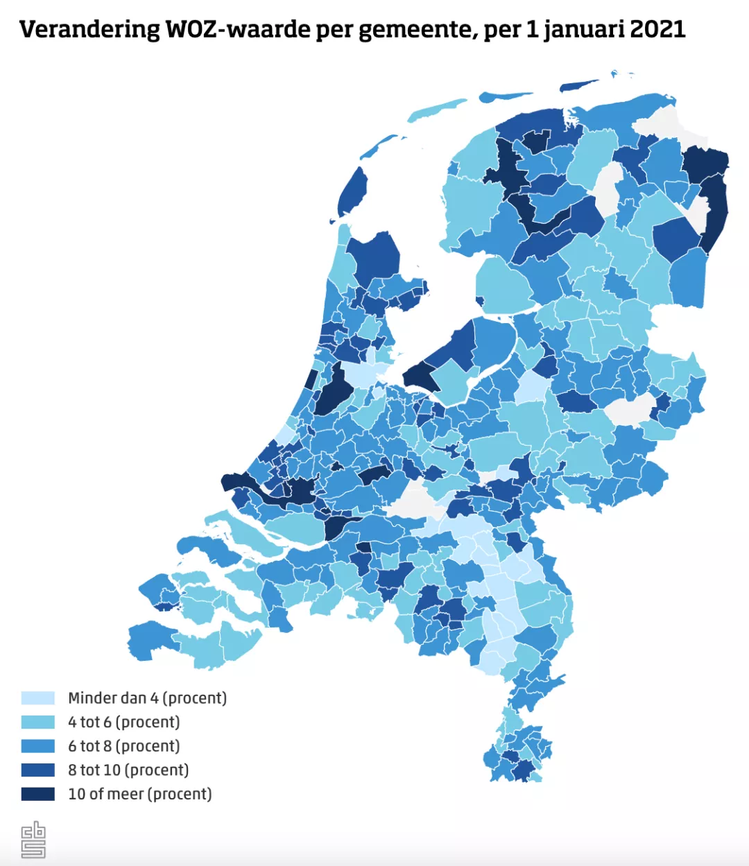 荷兰公布2021年房产WOZ值！涨幅不增反降？