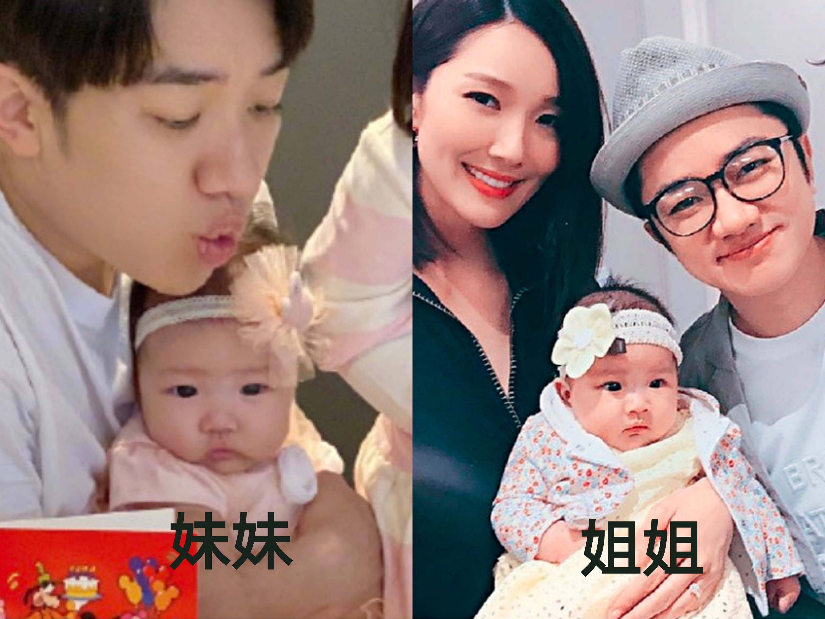 王祖藍曬兩個女兒問像誰，姐妹倆趴在床上顯呆萌，長相如復制粘貼