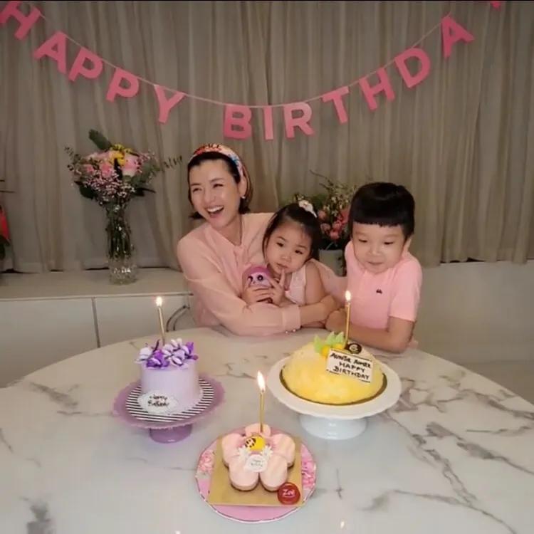 陳茵媺40歲生日曬特別“全家福”，老公陳豪隔空為老婆慶生