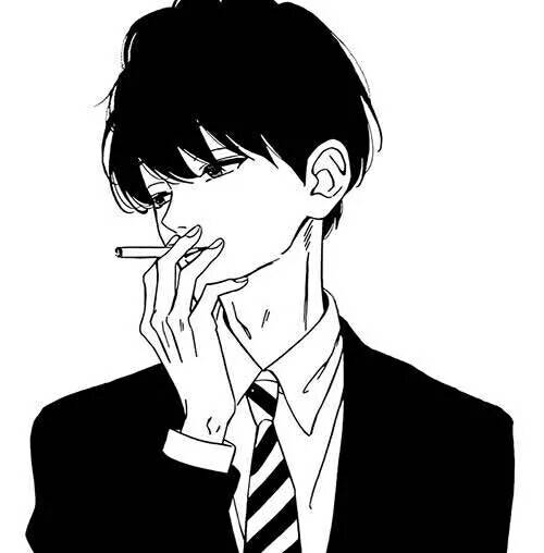 真心觉得男生抽烟的动作，很性感很帅气｜抽烟动漫个性手绘男头